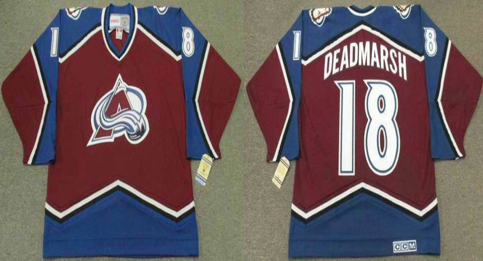 2019 Men Colorado Avalanche 18 Deadmarsh red CCM NHL jerseys